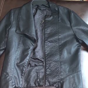 Black designer leather jacket